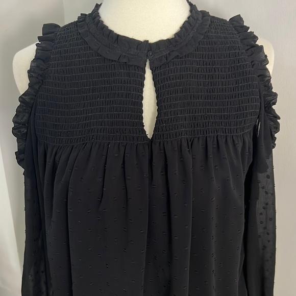 Anthropology Wishmaker Swiss Dot Open Blouse. - Picture 4 of 15